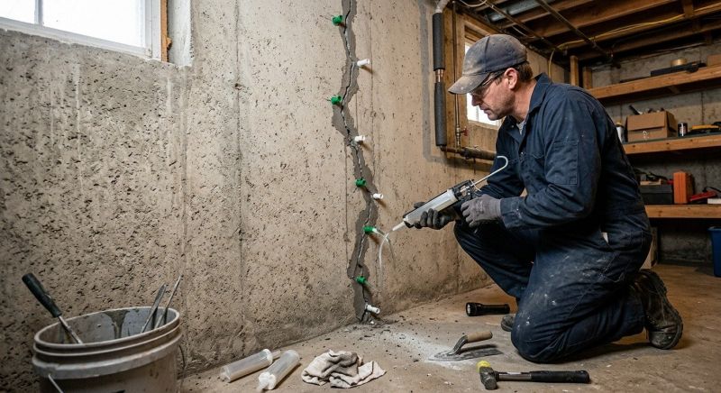 Cracked Basement Floor Repair in Dayton, TN