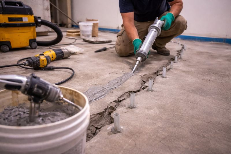 Cracked Basement Floor Repair in Dayton, TN